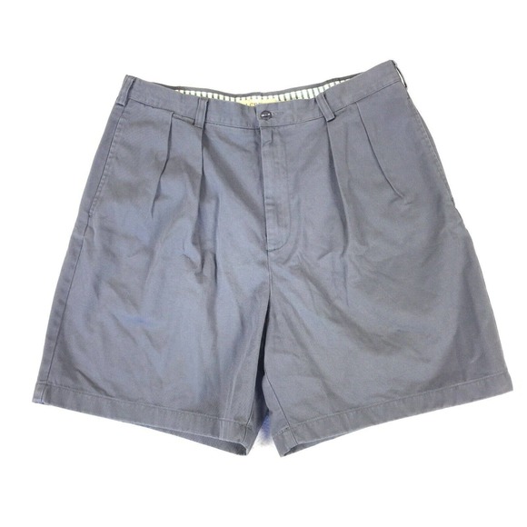 J.Crew Dress Shorts Size 36 Mens Dark Gray Pleated Khaki 100% Cotton - Picture 1 of 6